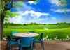 beautiful scenery wallpapers Blue sky white clouds big tree landscape background wall3279825