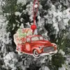 Huadodo 3pcs Camión de Navidad Pendientes de madera Adornos para adornos de árbol de Navidad Decoración de Año Nuevo Toyos para niños1977400