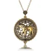 Collana cabochon con lente d'ingrandimento alla moda, vintage, retrò, antico, albero della vita, gatto, mappa, collane con ciondolo per gioielli da donna