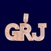 New Men's Custom Name Necklace Ladder Zircon Letter Pendant T CZ Stone Fashion Rock Street Hip Hop Jewelry 20'' Rop268V