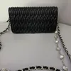 Chain Schoudertassen Vrouwen Messenger Bag Lady Purse Mode Diamante Waterboor Chain Pack Verwijderbare schouderriem Geplooide Hasp Flap Bags