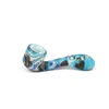 Smoking pipes beautiful glow in the dark and printed silicone bubbler with glass bowl spoon shape 7 word hand pipe