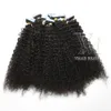 VMAE Virgin Natural Tape In Human Hair Extension 100g Afro Kinky Curly body water Deep wave straight 3B 3C 4B 4C3865389