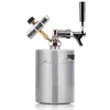 Outdoor 1.8L/64oz Stainless Steel Mini Pressurized Beer Mini Keg Kit Outdoor Portable Keg Dispenser for Camping Picnic