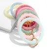 Moda brillante silicone O braccialetto portachiavi per le donne regalo cerchio esagerato cerchio polso portachiavi colorato glitter braccialetto portachiavi M013