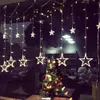 Dekoracje Nowe LED String Lights Pentagram Star Curtain Light Fairy Wedding Birthday Christmas Lighting Indoor Decoration Lights 220 V