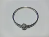 Högkvalitativ 100% 925 Sterling Silver Beauty Beast Bangle med Clear CZ Passar European Pandora Style Smycken Charms och pärlor