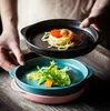 Eenvoudige Nordic 8 inch ronde binaurale bakken matte matte glazuur keramische westerse schotel insalade servies