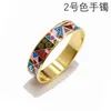 Fashion style gold Bangle with Coloured drawing design for women titanium steel enamel wide edition bangle drip oil bracelet Fine 219w