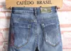 Män korta jeans uppdaterade målning Biker jeans korta byxor mitt mager rippade hål män denim shorts män designer jeans