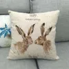 Animal print Cushion Covers Fox Hedgehog Bee Pug Dog Rabbit Painting Animals Throw Pillow Cover Linen Pillow Case Party Decor 45cm FFA3551