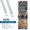 D-formade T8 LED-rörlampor 4ft 60W 8ft 120W D Form Integrerad 3-rad LED-butiksljus för garagelager Barn Direkttråd V-formade ytmonterade fixturer Hardwire