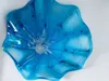 Lambalar Chihuly tarzı murano çiçek cam tabaklar duvar sanatları mavi renk lüks 100 el üflemeli cam asılı tabaklar düzensiz dalga şekli