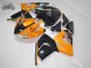 Anpassa Motorcykel Fairing Kit för Kawasaki Ninja ZX-10R 2004 2005 Orange Svart ABS Plastmissor eftermarknadsdelar ZX10R 04 05 ZX 10R