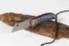 FREE shipping New Assisted Opening Full TC4 titanium Handle Damascus Steel Blade Folding Pocket Line Lock Knife VTF131