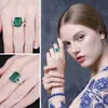 JewelryPalace 5.9ct Created Nano Emerald Ring 925 Sterling Silver Rings for Women Engagement Ring Silver 925 Gemstones Jewelry V191202