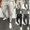 2020 Nya snygga män Slim Fit Stripe Business Formal Pants Casual Office Byxor Skinny Business Formal Suit Dress Pants