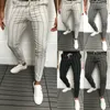 2020 Nya snygga män Slim Fit Stripe Business Formal Pants Casual Office Byxor Skinny Business Formal Suit Dress Pants