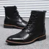 Big 46Men Pu cuir à lacets hommes chaussures de haute qualité hommes Vintage bottes militaires britanniques automne hiver grande taille