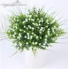 グリーンプラスチック草の植物造花ベビースクリース結婚式のホームクリスマスの装飾パーティーオフィスの花