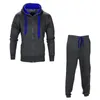 Active New Black Friday Sweat à capuche pour hommes Ensembles de survêtements à manches longues Deux pièces Ensemble Fitness Casual Couleur unie Sweats à capuche Homme Costume de sport Tendance