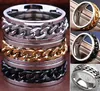 Hele 50 stks spinner ketting roestvrij stalen ringen heren zilver goud zwart mode-sieraden band ring gloednieuwe drop 233 m