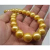 heiße AAA18 "10-12mm Natürliche echte goldene Perlenhalskette des Südsee-Gelbs reines 14K