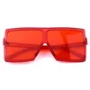 2019 occhiali da sole quadrati di oversize Women New Trendy Flat Top Red Blue Clear Lens Uomini Vintage Gradient Shades Uv400