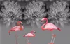 Carta da parati personalizzata 3D Stereoscopico Moda flamingo Pittura nordica Arte astratta moderna Carta da parati Soggiorno camera da letto Wallpaper