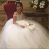 Girls Lace Pageant Ball Gown Prom Dress Applique Flower Girls Dress Floor Length