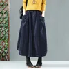 Chic Pocket Solid Color Corduroy Vintage Bud Skirt Mori Girl 2018 Autumn Winter T190827