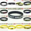 Black Life Bite Wristband Я не могу дышать силиконовым браслетом резинового браслета браслетов запястья OOA8166