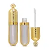 Bricolage 8ml vides lèvre brillante bouteille d'or de la couronne de la couronne design rouge à lèvres conteneur outil de beauté échantillon rechargeable