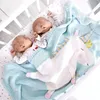 Baby Cartoon Unicorn filt swaddling strandmatta barn stickade lock filt cuddle filtar 15136