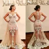 Se igenom Prom Dresses Sexig Illusion Back Zipper Lace Appliques Mermaid Evening Dress V Neck Cocktail Party Gowns