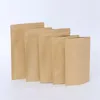 Kraft Paper Bags Aluminum Foil Mylar Zipper Retail Smell Proof Stand Up Resealable PVC Pouch For Food Cookies Snack Coffee Bean fruit Christmas Storage Packaging