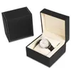 Czarny PU Leather Watch Box Fashion Watch and Jewelry Display Boxes Single Storage Mens Gift Case Case Package Box