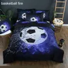 1 set 3D Printing 23pcs Sport Series Soft Duvet Couvercle d'oreiller de football Basketball Rugby Liber