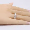 Eeuwigheid Ronde gesneden 4 mm/6 mm lab diamant belofte ring 925 sterling zilveren verloving trouwringen voor vrouwen bruidsjuwelen