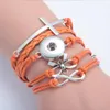 Snap Knappar Armband Band Ringar 18mm Ginger Snaps Charm Multi-Layer Flätade Wrap Armband för Women Menes Mode Smycken