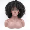 13 * 4 Kort Bob Kinky Curly Lace Front Simulering Mänskliga hår Parykar Pre-Plucked Syntetisk peruk Naturfärg för svarta kvinnor