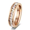 Conception géométrique femmes mode bague de mariage bague en or Rose anneaux en acier titane pour les femmes bijoux de fiançailles d'été R044