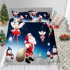 Set biancheria da letto queen size Set di biancheria da letto per bambini di Natale Babbo Natale e borsa da regalo Copripiumino con stampa Copripiumino singolo king size singolo con federa5495453