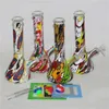 Vidro colorido bongos de água de vidro de vidro tubulações de água tubos reciclador 10,5 polegada bongs sonda de petróleo bigador de cinzeiro bubbler 14mm tigela de vidro