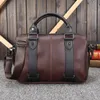 Äkta läder portfölj män väska Business handväska Man 15.6 "Laptop Messenger Shoulder Bags Tote Portfolio