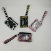 120pcs Women WaterProof Id wallet sunflower serape leopard with keychain Coin purses 4colors Card Holders