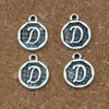 100pcs/lot Antique Silver Double sided "D "Alphabet Initial Charms For Jewelry Making Necklace DIY Accessories 14.8x28.2MM A-403