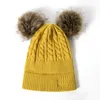 Zimowy kapelusz dla dziewcząt chłopcy pomp pomps dzieci dzianinowe czapki grube niemowlę ciepłą czapkę