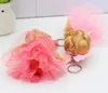 Noszenie Sukienka Gumy Głowy Lalka Brelok Wisiorki Cute Księżniczka Klucz Ring Ornament Charm Charm Dzieci Dzieci Prezent Moda Baby Dolls 12 CM