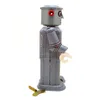 NB Cartoon Tinplate Robot Robot Toy, brinquedo relógio retrô, ornamento artesanal, estilo nostálgico, presentes de Natal para crianças, colecionando, MS646